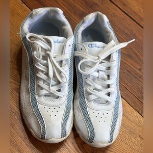 Champion Women’s Sneakers White Blue Mesh Lace Up Shoes Size 8 Athletic